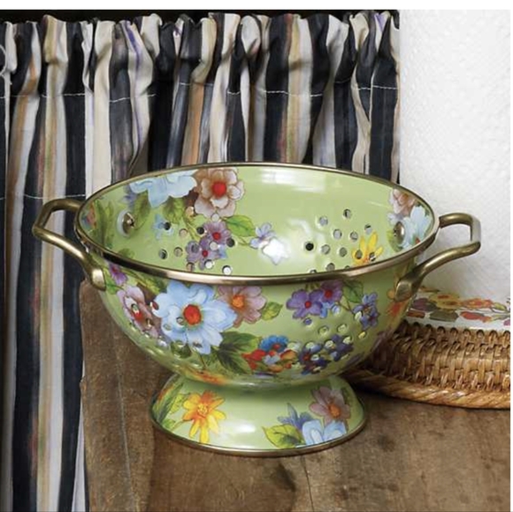 MacKenzie-Childs Green Flower Market Everyday Bowls Set w/ Small Colander 4Pc - Picture 7 of 12